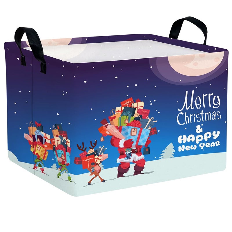 SETAMA Empty Large Christmas Basket for Gifts Women Collapsible Storage Bin Kids Toy Box Holiday Décor (Santa Claus Gift) - Image 1